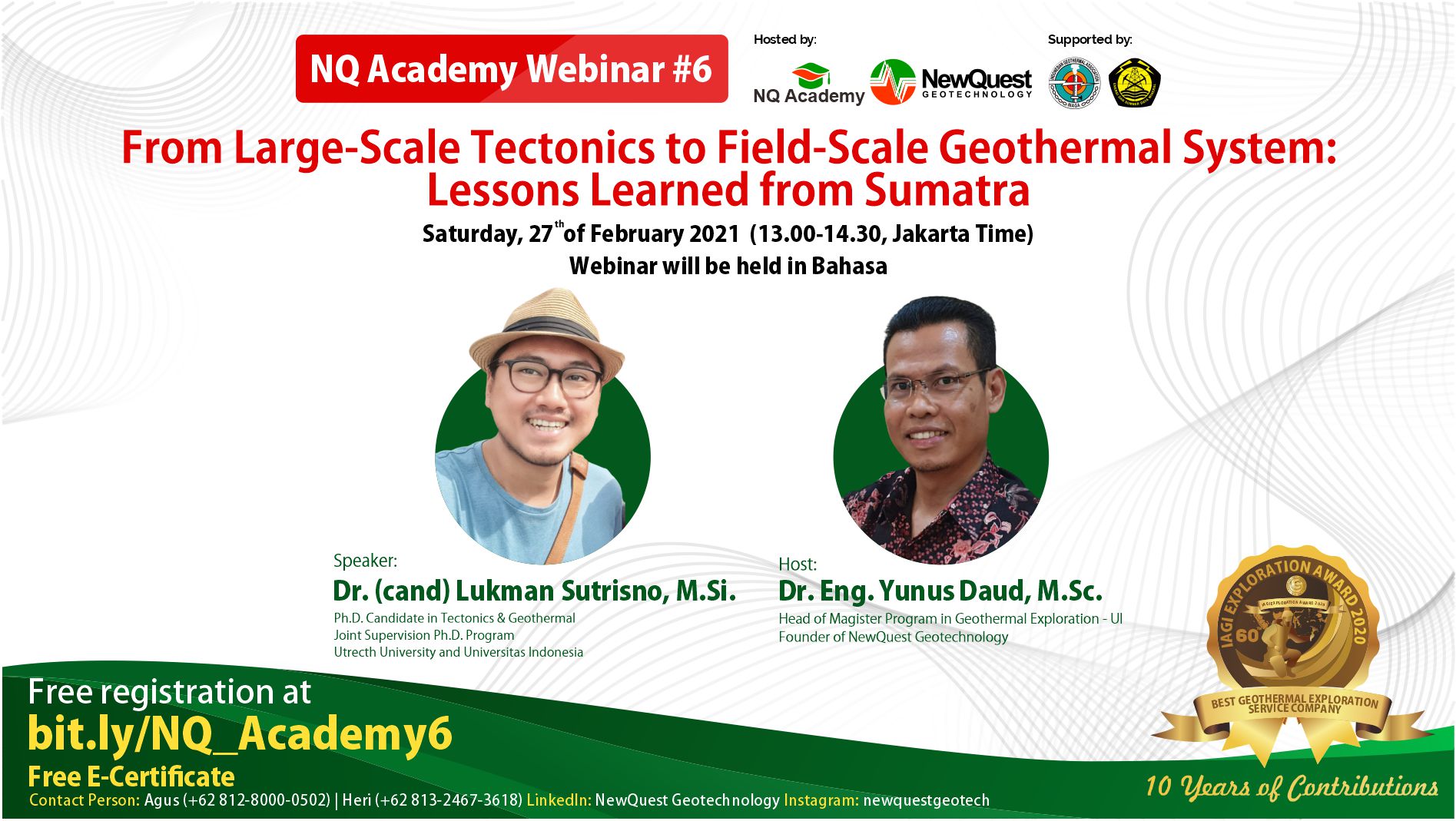 NQ Academy Webinar #6: From Large-Scale Tectonics to Field-Scale Geothermal System: Lessons Learned from Sumatra